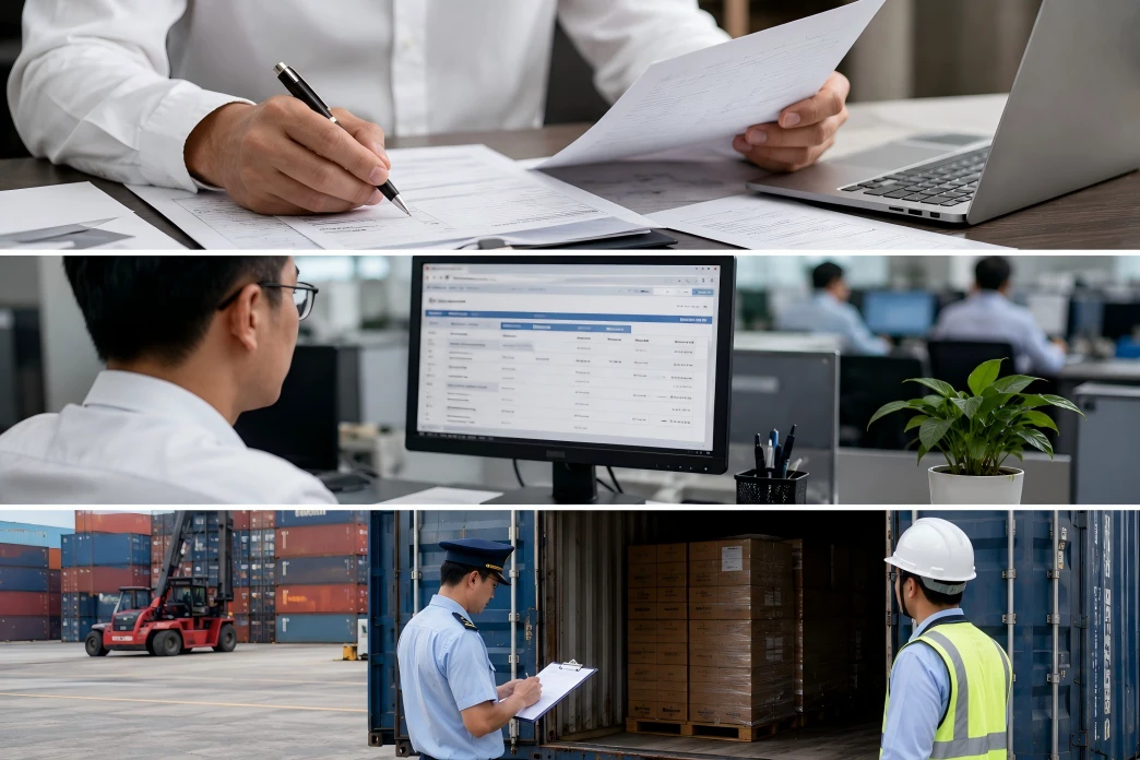 Customs Team Processing Documents